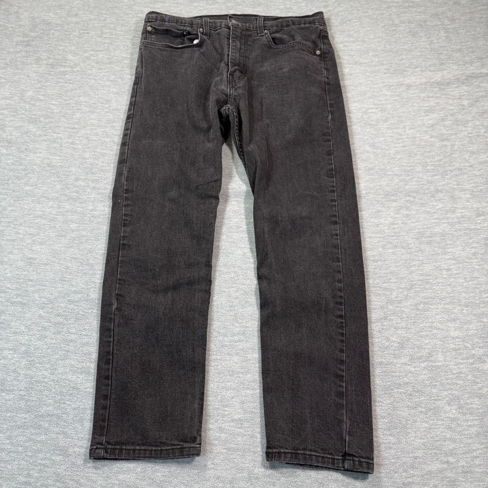 Levis 502 Jeans Mens 34x30 Black Regular Mid Rise‎ Stretch Medium Wash
